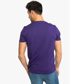 tee-shirt homme regular a manches courtes en coton bio violet8846201_3