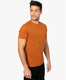 tee-shirt homme regular a manches courtes en coton bio orange8846301_1