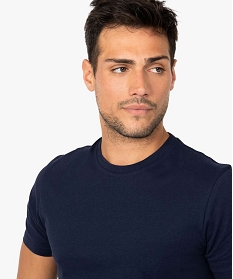 tee-shirt homme regular a manches courtes en coton bio bleu8846401_2