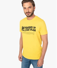 tee-shirt homme avec inscription metropolis jaune tee-shirts8848001_1