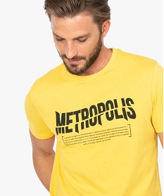 tee-shirt homme avec inscription metropolis jaune tee-shirts8848001_2