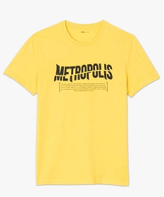 tee-shirt homme avec inscription metropolis jaune tee-shirts8848001_4