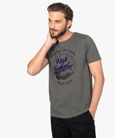 tee-shirt homme avec motifs montagne sur lavant gris tee-shirts8848501_1