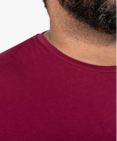 tee-shirt homme uni a manches courtes en coton bio rouge8849801_2