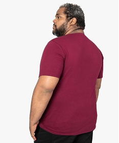 tee-shirt homme uni a manches courtes en coton bio rouge8849801_3