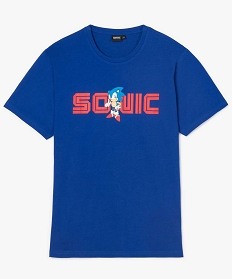 tee-shirt homme avec motif sonic sur lavant bleu tee-shirts8851001_1