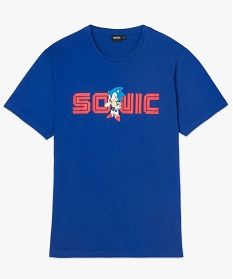 tee-shirt homme avec motif sonic sur lavant bleu tee-shirts8851001_4