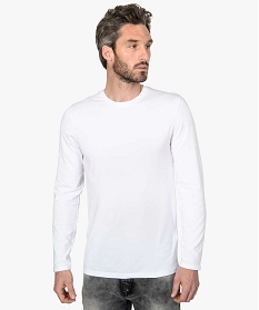 tee-shirt homme a manches longues coupe regular blanc tee-shirts8851301_1