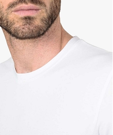 tee-shirt homme a manches longues coupe regular blanc tee-shirts8851301_2