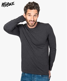 tee-shirt homme a manches longues coupe regular gris tee-shirts8851401_1
