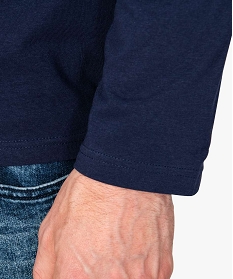 tee-shirt homme a manches longues en coton bio bleu8851501_2