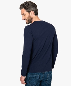 tee-shirt homme a manches longues en coton bio bleu8851501_3