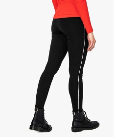 pantalon femme moulant a taille elastique et lisere contrastant noir leggings et jeggings8852701_3
