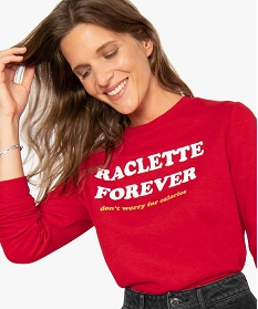 sweat femme en molleton avec motif humoristique rouge8853901_2