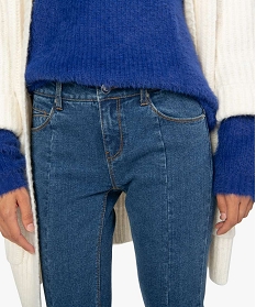 jean femme coupe slim avec multiples coutures bleu pantalons jeans et leggings8858901_2