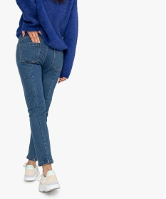 jean femme coupe slim avec multiples coutures bleu pantalons jeans et leggings8858901_3