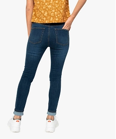 jean femme coupe slim avec bandes plus foncees sur les cotes bleu jeans8860201_3