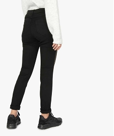 pantalon femme stretch coloris intense details dores noir8860801_3