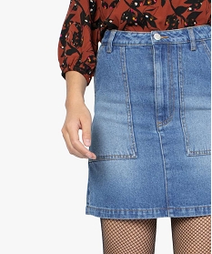 jupe en jean pour femme avec larges poches gris8861801_2