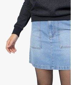 jupe en jean pour femme avec larges poches bleu jupes en jean8861901_2