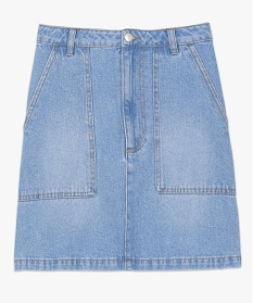 jupe en jean pour femme avec larges poches bleu jupes en jean8861901_4