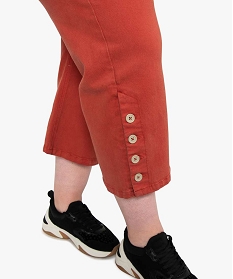 pantalon femme longeur 78eme avec boutons sur les cotes rouge8862901_2
