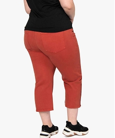pantalon femme longeur 78eme avec boutons sur les cotes rouge8862901_3