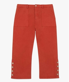 pantalon femme longeur 78eme avec boutons sur les cotes rouge pantalons et jeans8862901_4