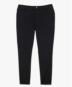 pantalon femme 5 poches coupe droite en coton stretch noir pantalons et jeans8863601_4