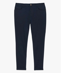 pantalon femme 5 poches coupe droite en coton stretch bleu8863701_4