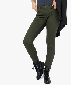 pantalon femme slim colore a taille normale vert8863801_1