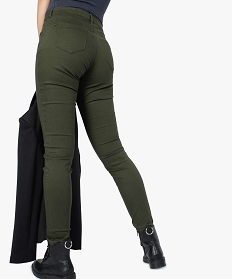 pantalon femme slim colore a taille normale vert8863801_3