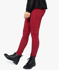 pantalon femme slim colore a taille normale rouge pantalons8864101_2