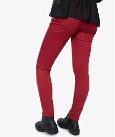 pantalon femme slim colore a taille normale rouge pantalons8864101_3