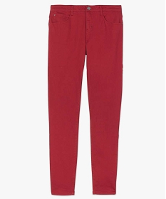 pantalon femme slim colore a taille normale rouge pantalons8864101_4