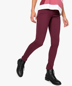 pantalon femme skinny stretch taille basse rouge pantalons8865001_1