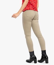 pantalon femme skinny stretch taille basse beige8865201_3