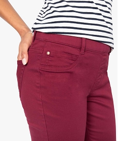 pantalon femme jegging colore a taille elastique rouge pantalons8865401_2