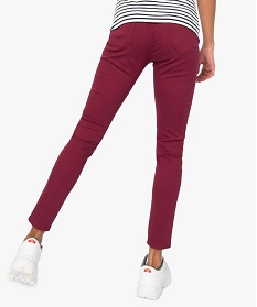 pantalon femme jegging colore a taille elastique rouge pantalons8865401_3