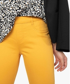 pantalon femme jegging colore a taille elastique jaune pantalons8865501_2