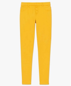 pantalon femme jegging colore a taille elastique jaune8865501_4