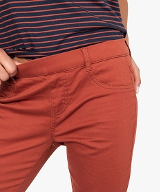 pantalon femme jegging colore a taille elastique orange8865601_2