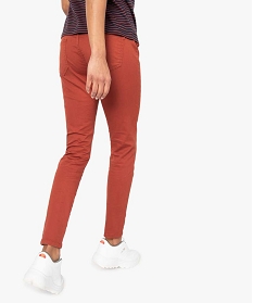 pantalon femme jegging colore a taille elastique orange pantalons8865601_3