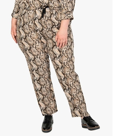 pantalon femme large et fluide imprime a taille elastiquee imprime8865901_1