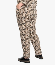 pantalon femme large et fluide imprime a taille elastiquee imprime8865901_3
