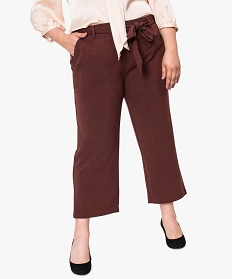 pantalon femme coupe droite longueur 78e rouge pantalons et jeans8867701_1
