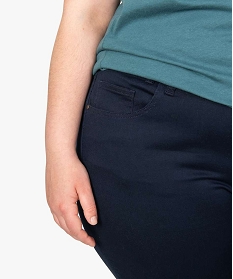 pantacourt femme 5 poches en coton stretch uni bleu pantacourts et shorts8870501_2