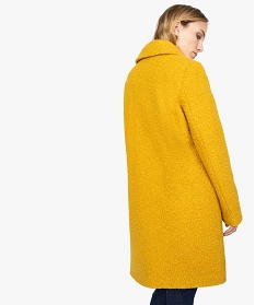 manteau femme mi-long en maille bouclette jaune manteaux8873501_3