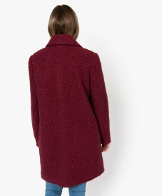 manteau femme mi-long en maille bouclette rouge manteaux8873601_3