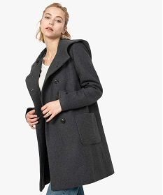 manteau femme avec grande capuche gris manteaux8873701_1